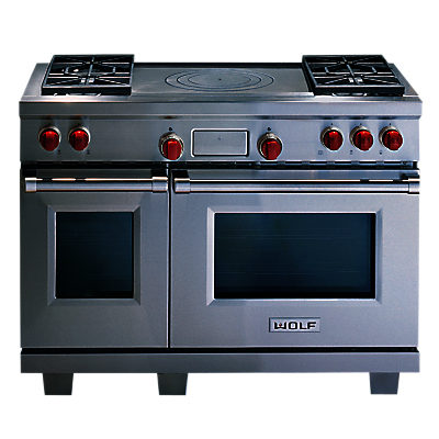 Wolf ICBDF484F Dual Fuel Range Cooker, Stainless Steel
